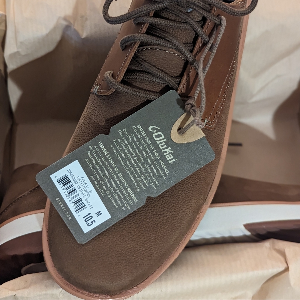 Olukai Kalia Li Sneakers Men's 10.5 Toffee Brown NWT